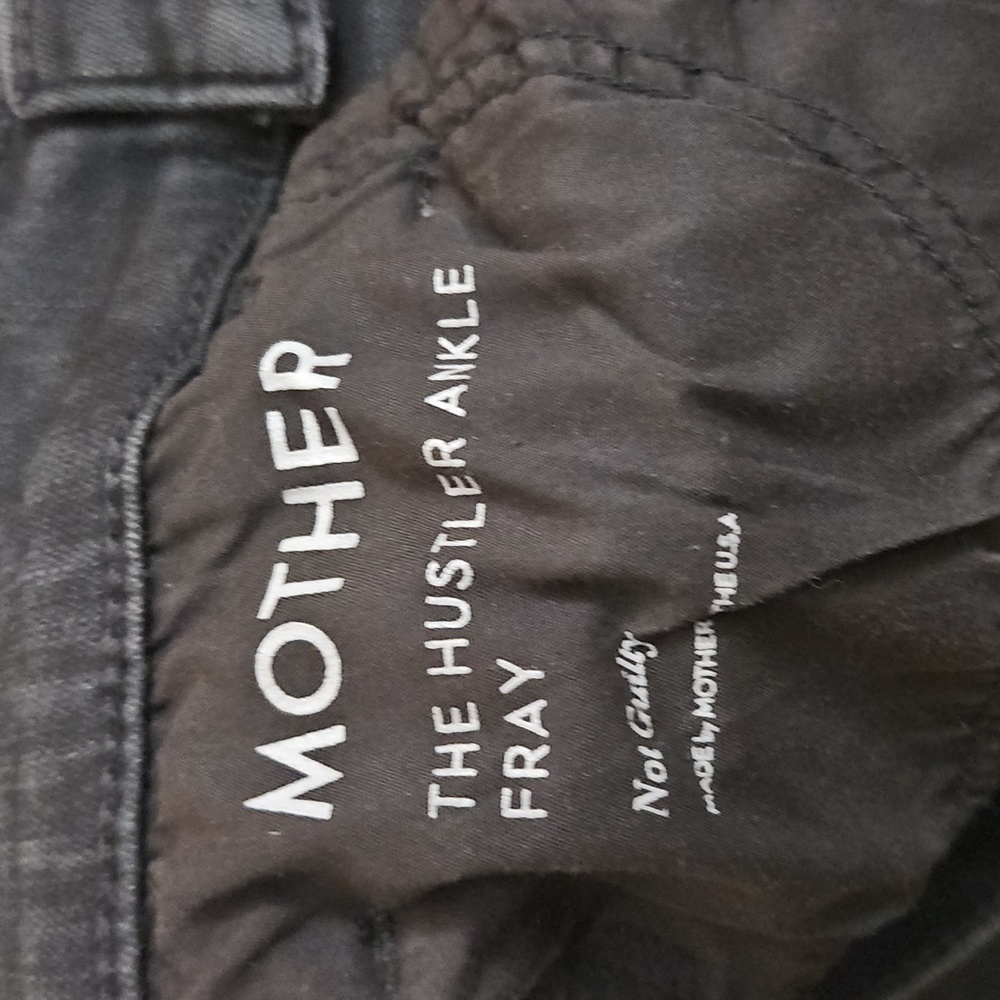 MOTHER The Hustler Ankle Fray Jeans Black Jeans Sz 27 Womens - Picture 5 of 7